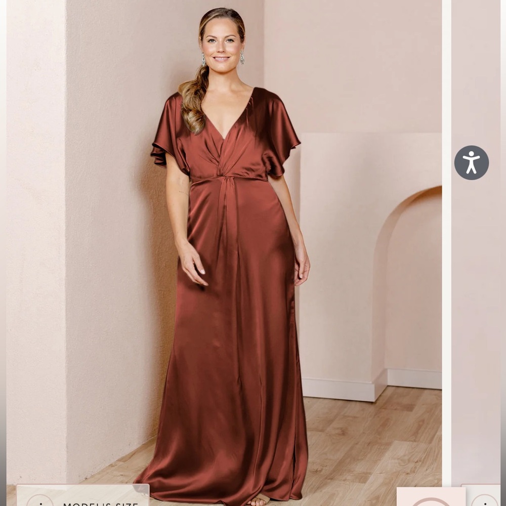 Revelry Cinnamon Rose Satin Bridesmaids Dress